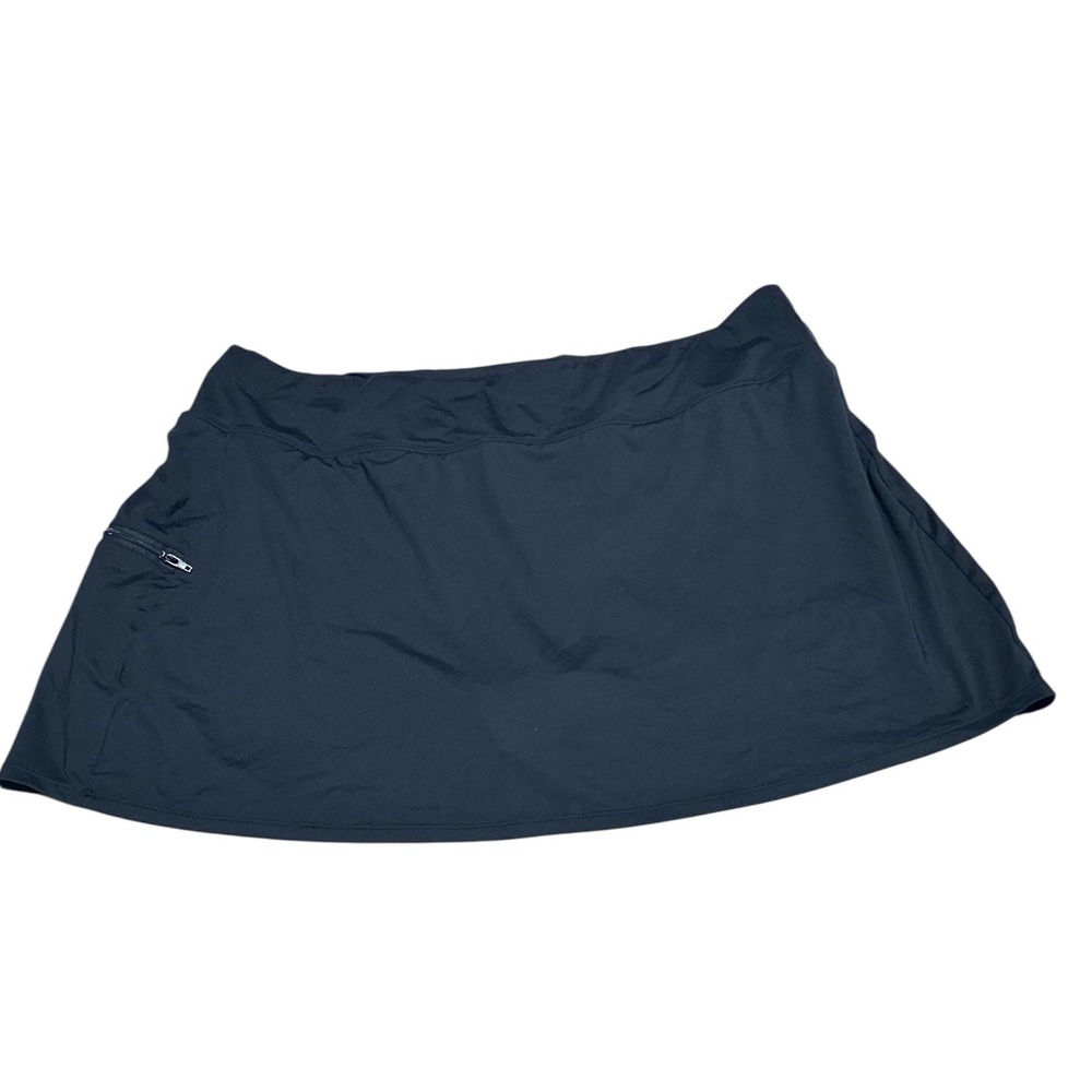 Beach House Womens Black Swim Skirt Skort with‎ Zipper Pocket Size 14 Xtra Life